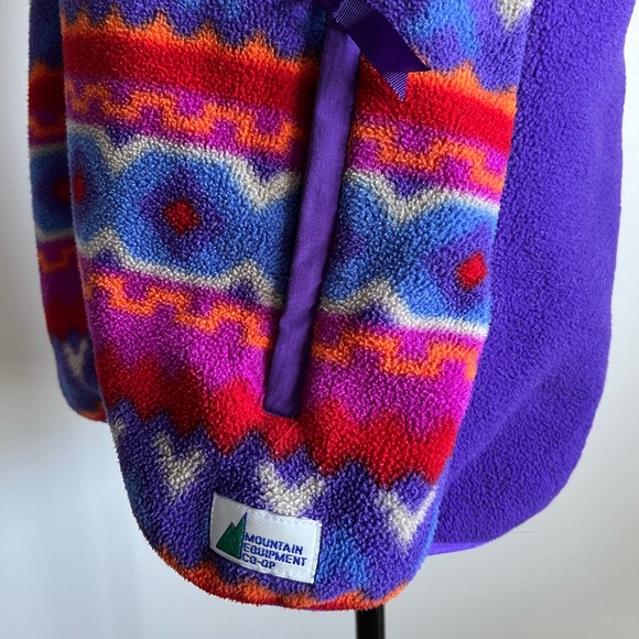 ‼️SOLD 1990s Vintage MEC Aztec Print Polar Fleece Unisex Full Zip Vest Size L - Picture 5 of 10